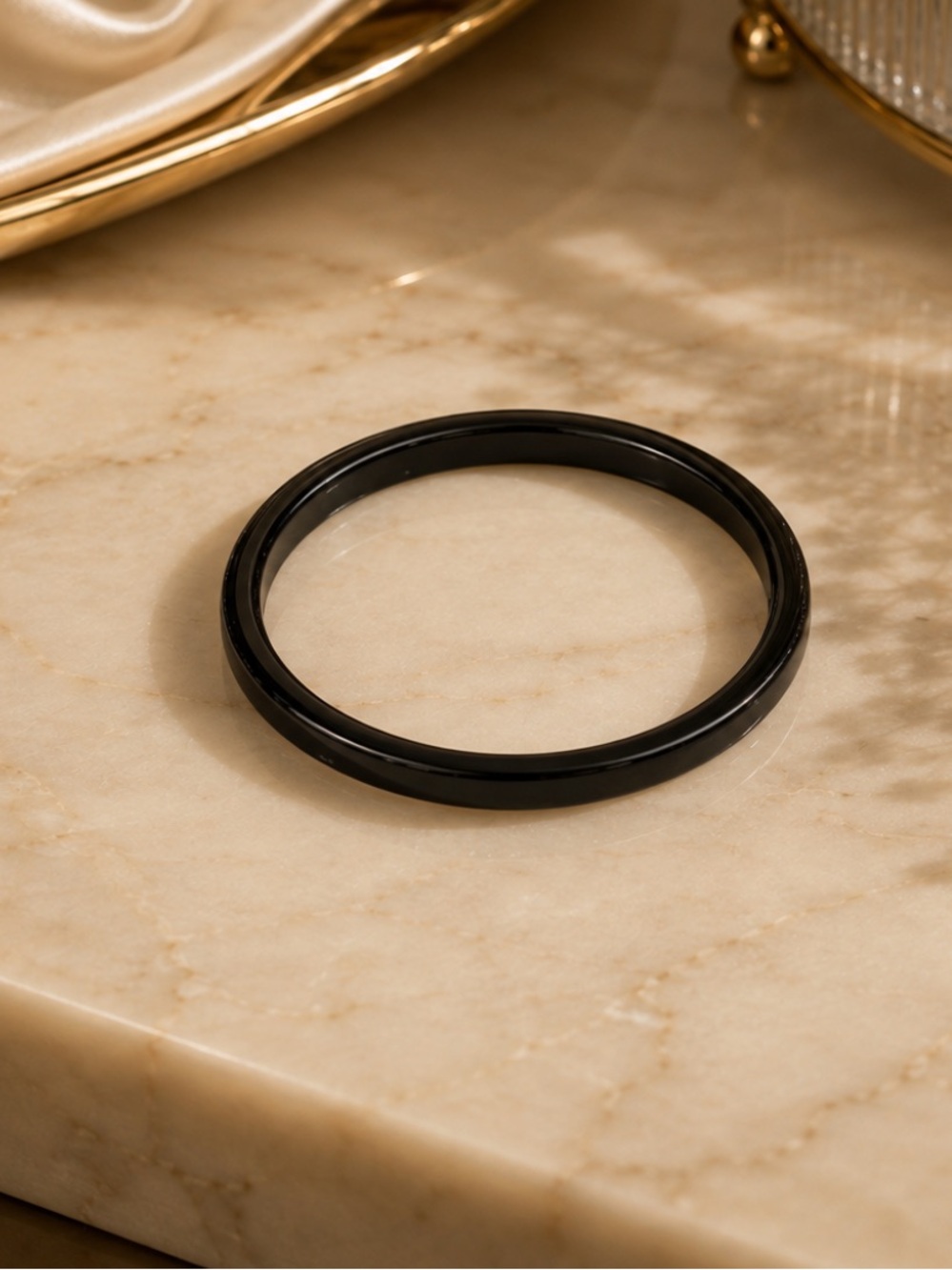 Skinny Black Bangle Bracelet